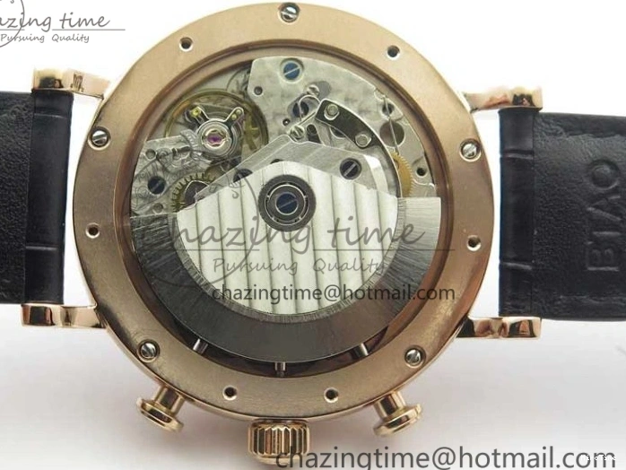 MIROTIME 0106 Portofino Chrono RG ZF 1:1 Best Edition Blue Dial Gold Markers on Black Leather Strap A FlexibleFit 7112